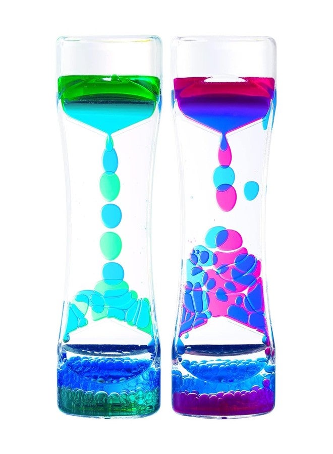 WICHARSH Liquid Motion Bubbler Timer,2 Pack Ideal Sensory Toy for Kids and Adults,Calming Relaxing Colorful Liquid Hourglass,Fidget Toys with ADHD Anxiety Autism,Office Desktop Decor(Multicolour) - Image 1